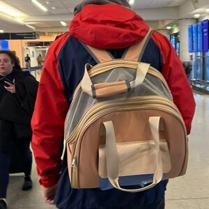 Backpack dog carrier.